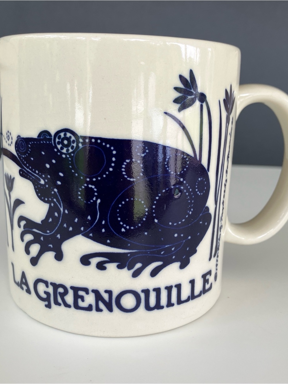 Taylor NG Blue La Grenouille Frog & Dragonfly Mug - San Francisco